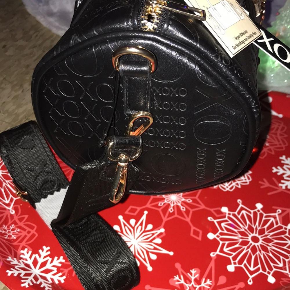 XOXO Black Crossbody Bag with Gold Accents - Picture 8 of 14